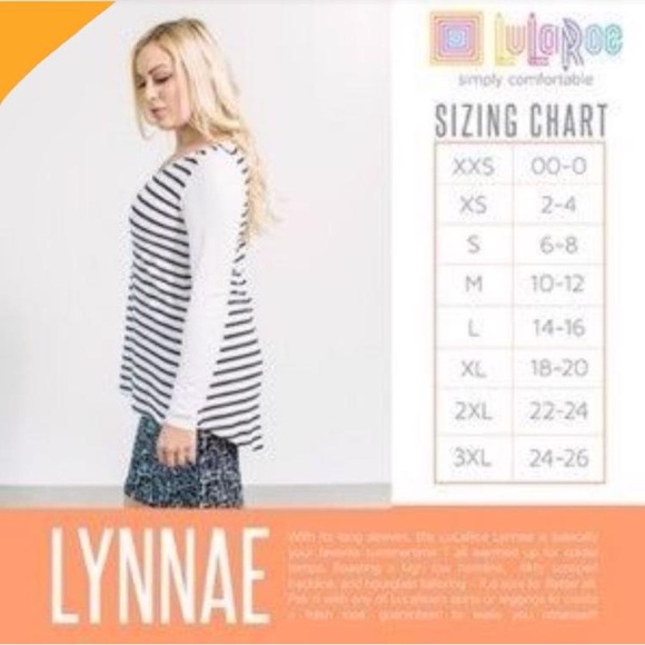 LuLaRoe Medium Lynnae Scoop Neck Long Sleeve Top Size Medium Fits 8 to 12 - Picture 8 of 8